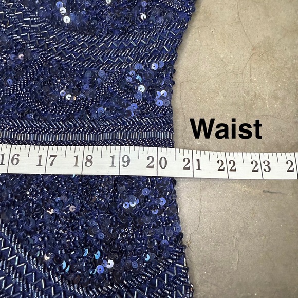 Gatsbylady Navy Beaded Maxi Dress Sz 18 - Picture 7 of 10